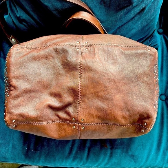 ORYANY STUDDED LEATHER SATCHEL CROSSBODY TOTE BAG EUC - Picture 4 of 9